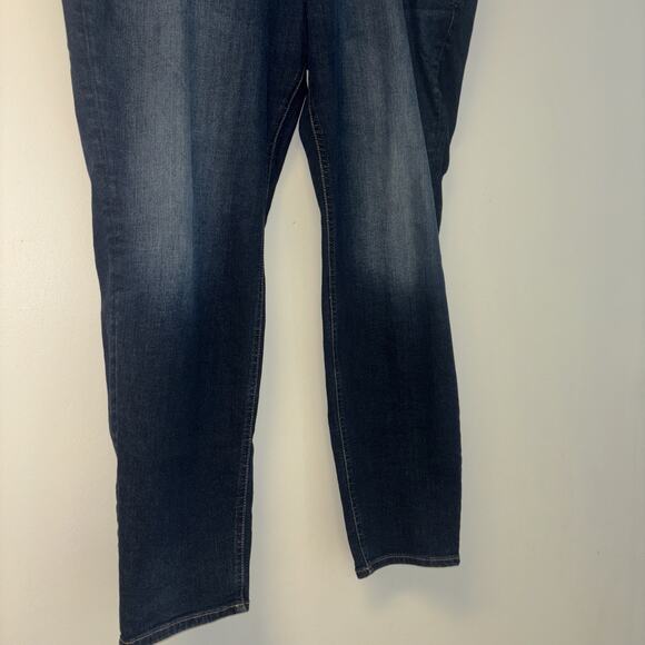 Silver Jeans Women’s Plus Sz 22 L29 Mid Rise Embroidered Blue Denim Skinny Dark - Picture 4 of 10